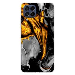Átlátszó szilikon tok az alábbi mobiltelefonokra Samsung Galaxy M53 5G - Black Gold
