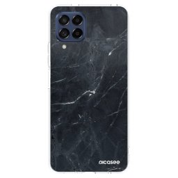 Átlátszó szilikon tok az alábbi mobiltelefonokra Samsung Galaxy M53 5G - Black marble