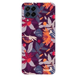 Átlátszó szilikon tok az alábbi mobiltelefonokra Samsung Galaxy M53 5G - Purple Leaf