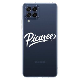 Átlátszó szilikon tok az alábbi mobiltelefonokra Samsung Galaxy M53 5G - Picasee - old logo - white