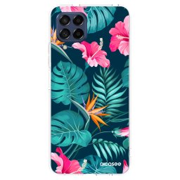 Átlátszó szilikon tok az alábbi mobiltelefonokra Samsung Galaxy M53 5G - Pink Monstera