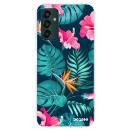 Átlátszó szilikon tok az alábbi mobiltelefonokra Samsung Galaxy M13 M135F - Pink Monstera