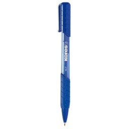 KORES Golyóstoll, 0,7 mm, nyomógombos, háromszögletű, KORES "K6-F", kék