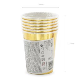 Party pohár, 40-es számmal, arany, 6db/cs, 220 ml