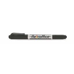 FLEXOFFICE Alkoholos marker, 0,4/1,0 mm, kúpos, kétvégű, FLEXOFFICE "PM01", fekete