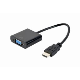 HDMI / VGA adapter kábel 0.15m fekete Gembird (A-HDMI-VGA-04)