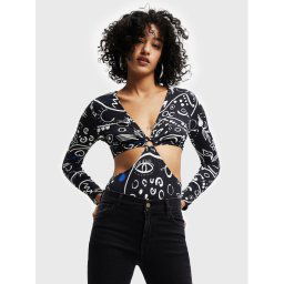 Desigual Body 22WWQK06 Fekete Slim Fit