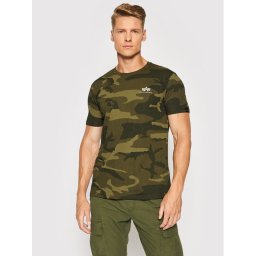 Alpha Industries Póló Basic T Small Logo Camo 188505C Zöld Regular Fit