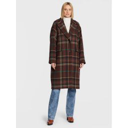 Tommy Hilfiger Gyapjú kabát WW0WW35965 Barna Regular Fit