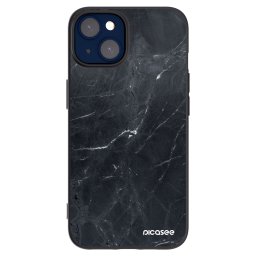Fekete szilikon tok az alábbi mobiltelefonokra Apple iPhone 14 - Black marble