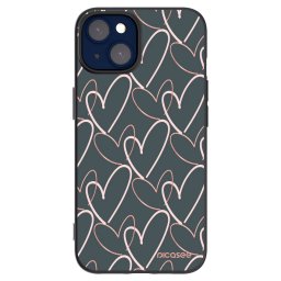 Fekete szilikon tok az alábbi mobiltelefonokra Apple iPhone 14 - Lots of love