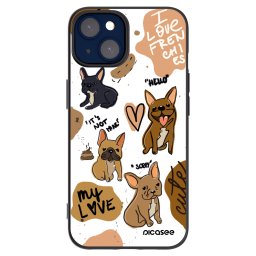 Fekete szilikon tok az alábbi mobiltelefonokra Apple iPhone 14 - Frenchies