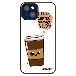 Fekete szilikon tok az alábbi mobiltelefonokra Apple iPhone 14 - Cute coffee