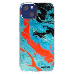 Átlátszó szilikon tok az alábbi mobiltelefonokra Apple iPhone 14 - Blue Magma