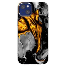 Átlátszó szilikon tok az alábbi mobiltelefonokra Apple iPhone 14 Plus - Black Gold