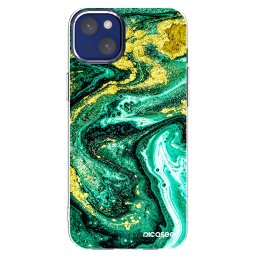 Átlátszó szilikon tok az alábbi mobiltelefonokra Apple iPhone 14 Plus - Green Gold