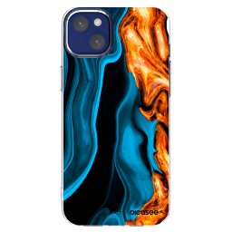 Átlátszó szilikon tok az alábbi mobiltelefonokra Apple iPhone 14 Plus - Gold blue