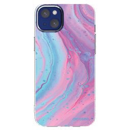 Átlátszó szilikon tok az alábbi mobiltelefonokra Apple iPhone 14 Plus - Pink liquid