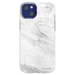 Átlátszó szilikon tok az alábbi mobiltelefonokra Apple iPhone 14 Plus - White marble