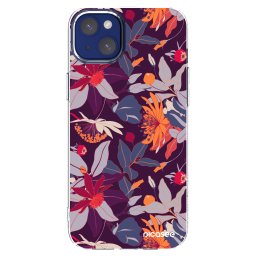 Átlátszó szilikon tok az alábbi mobiltelefonokra Apple iPhone 14 Plus - Purple Leaf