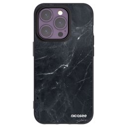 Fekete szilikon tok az alábbi mobiltelefonokra Apple iPhone 14 Pro - Black marble