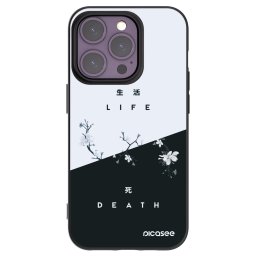 Fekete szilikon tok az alábbi mobiltelefonokra Apple iPhone 14 Pro - Life - Death