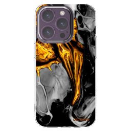 Átlátszó szilikon tok az alábbi mobiltelefonokra Apple iPhone 14 Pro - Black Gold