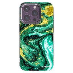 Átlátszó szilikon tok az alábbi mobiltelefonokra Apple iPhone 14 Pro - Green Gold