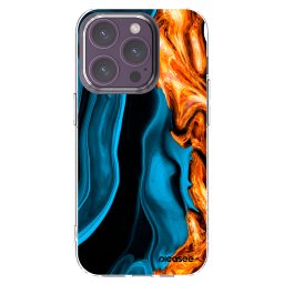 Átlátszó szilikon tok az alábbi mobiltelefonokra Apple iPhone 14 Pro - Gold blue