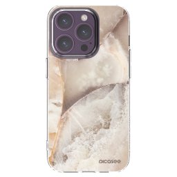 Átlátszó szilikon tok az alábbi mobiltelefonokra Apple iPhone 14 Pro - Cream marble