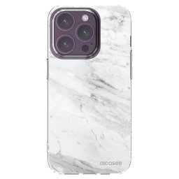 Átlátszó szilikon tok az alábbi mobiltelefonokra Apple iPhone 14 Pro - White marble