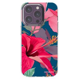 Átlátszó szilikon tok az alábbi mobiltelefonokra Apple iPhone 14 Pro - Hibiscus