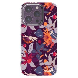 Átlátszó szilikon tok az alábbi mobiltelefonokra Apple iPhone 14 Pro - Purple Leaf