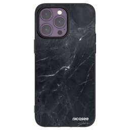 Fekete szilikon tok az alábbi mobiltelefonokra Apple iPhone 14 Pro Max - Black marble