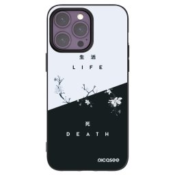 Fekete szilikon tok az alábbi mobiltelefonokra Apple iPhone 14 Pro Max - Life - Death