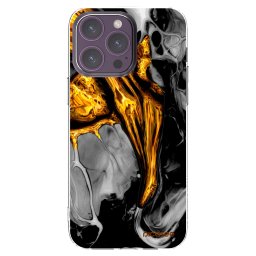 Átlátszó szilikon tok az alábbi mobiltelefonokra Apple iPhone 14 Pro Max - Black Gold