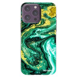 Átlátszó szilikon tok az alábbi mobiltelefonokra Apple iPhone 14 Pro Max - Green Gold