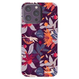 Átlátszó szilikon tok az alábbi mobiltelefonokra Apple iPhone 14 Pro Max - Purple Leaf