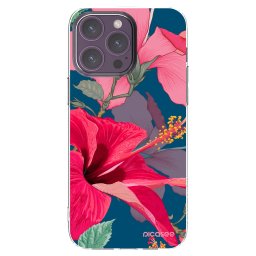 Átlátszó szilikon tok az alábbi mobiltelefonokra Apple iPhone 14 Pro Max - Hibiscus