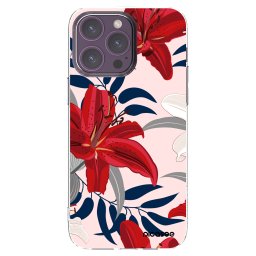 Átlátszó szilikon tok az alábbi mobiltelefonokra Apple iPhone 14 Pro Max - Red Lily