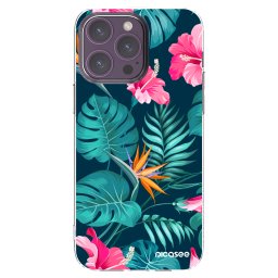 Átlátszó szilikon tok az alábbi mobiltelefonokra Apple iPhone 14 Pro Max - Pink Monstera