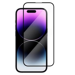 3x 3D üvegfólia kerettel az alábbi mobiltelefonokra Apple iPhone 14 Pro Max - fekete - 2+1 ingyen