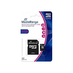 Mediarange Micro SDHC 8GB CL10 + adapter memóriakártya