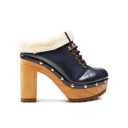 Tommy Hilfiger Papucs High Heel Clog Mule Monogram FW0FW06884 Sötétkék