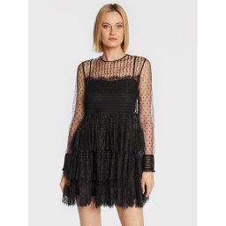 Red Valentino Koktélruha 1R3VA22D6KW Fekete Regular Fit