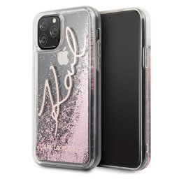 Karl Lagerfeld Signature Liquid Glitter iPhone 11 Pro Max telefontok (rózsaszín)