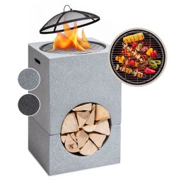 Blumfeldt Monolith, tűzrakóhely grillel, MGO és acél fedél, szikrafogó (FP18-Monolith-LGR)