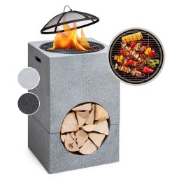 Blumfeldt Monolith, tűzrakóhely grillel, MGO és acél fedél, szikrafogó (FP18-Monolith-DGR)