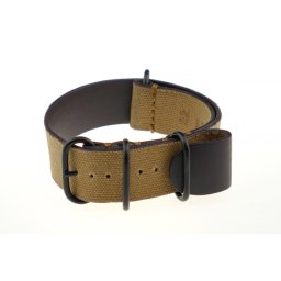 RIOS Nato Tallinn canvas óraszíj, konyakbarna, 20/20mm
