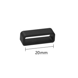 Szilikon óraszíj bújtató, fekete, 20mm